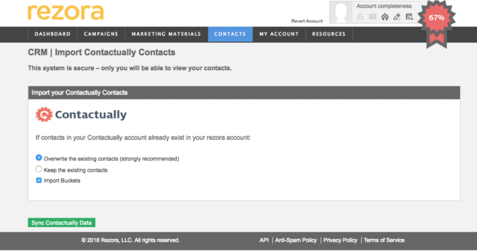 The rezora + Contactually contact synching integration is now live
